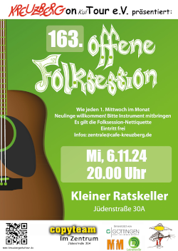 163. Offene Folksession im Kleinen Ratskeller - Eintritt frei (Veranstaltung des Kreuzberg on KulTour e.V.)