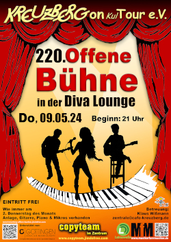 220. Offene Bühne *live* in der Diva Lounge (Veranstaltung des Kreuzberg on KulTour e.V.)