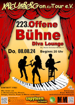 223. Offene Bühne *live* in der Diva Lounge (Veranstaltung des Kreuzberg on KulTour e.V.)