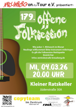 179. Offene Folksession *live* im Kleinen Ratskeller