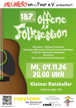 187. Offene Folksession *live* im Kleinen Ratskeller