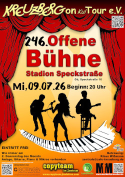 246. Offene Bühne *live* im Stadion an der Speckstraße - ACHTUNG!!! AUSNAHMSWEISE AM 2. MITTWOCH IM MONAT!